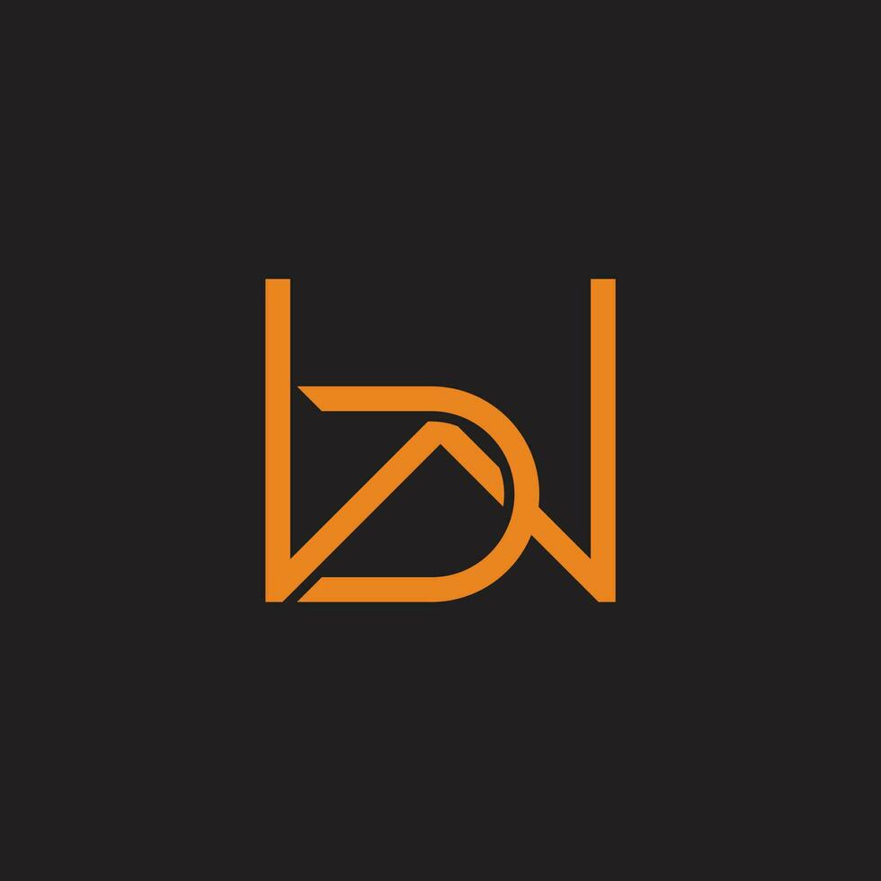 letra bw vetor de logotipo de linha geométrica simples