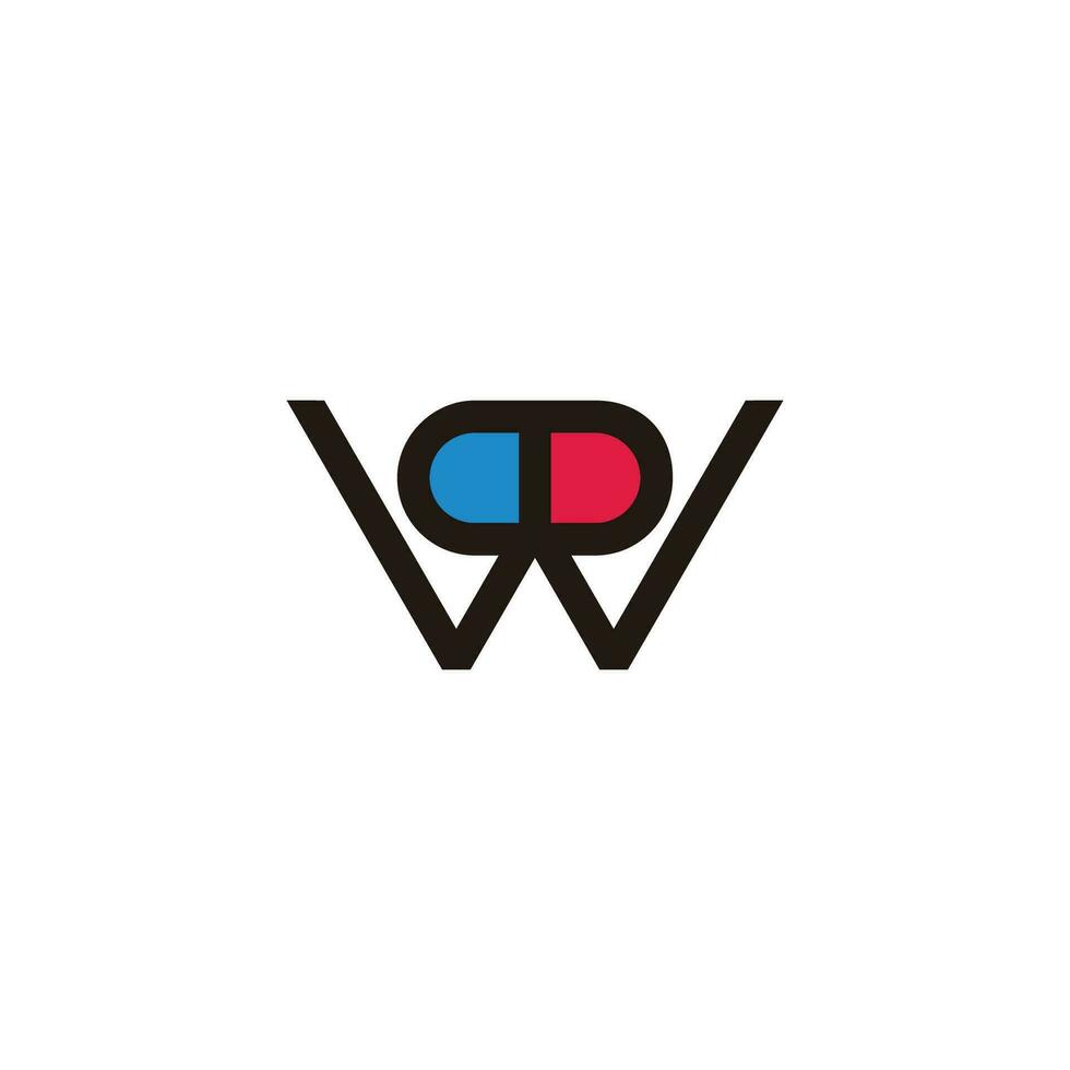 carta W médico comprimido remédio colorida logotipo vetor