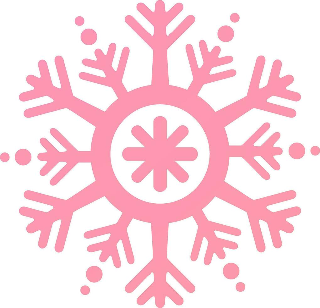 monocromático floco de neve dentro Rosa cor. vetor