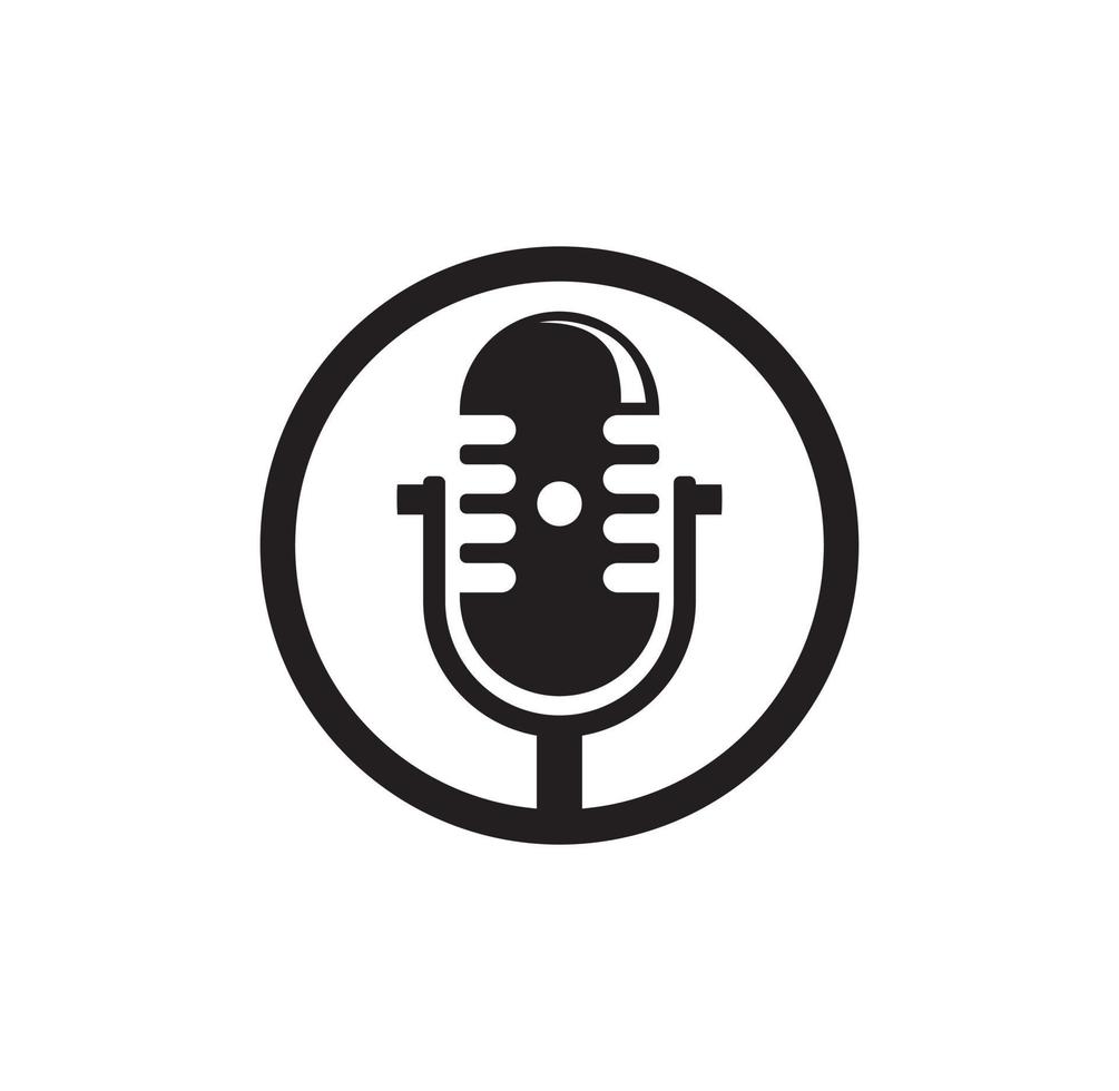 design do logotipo do microfone vetor