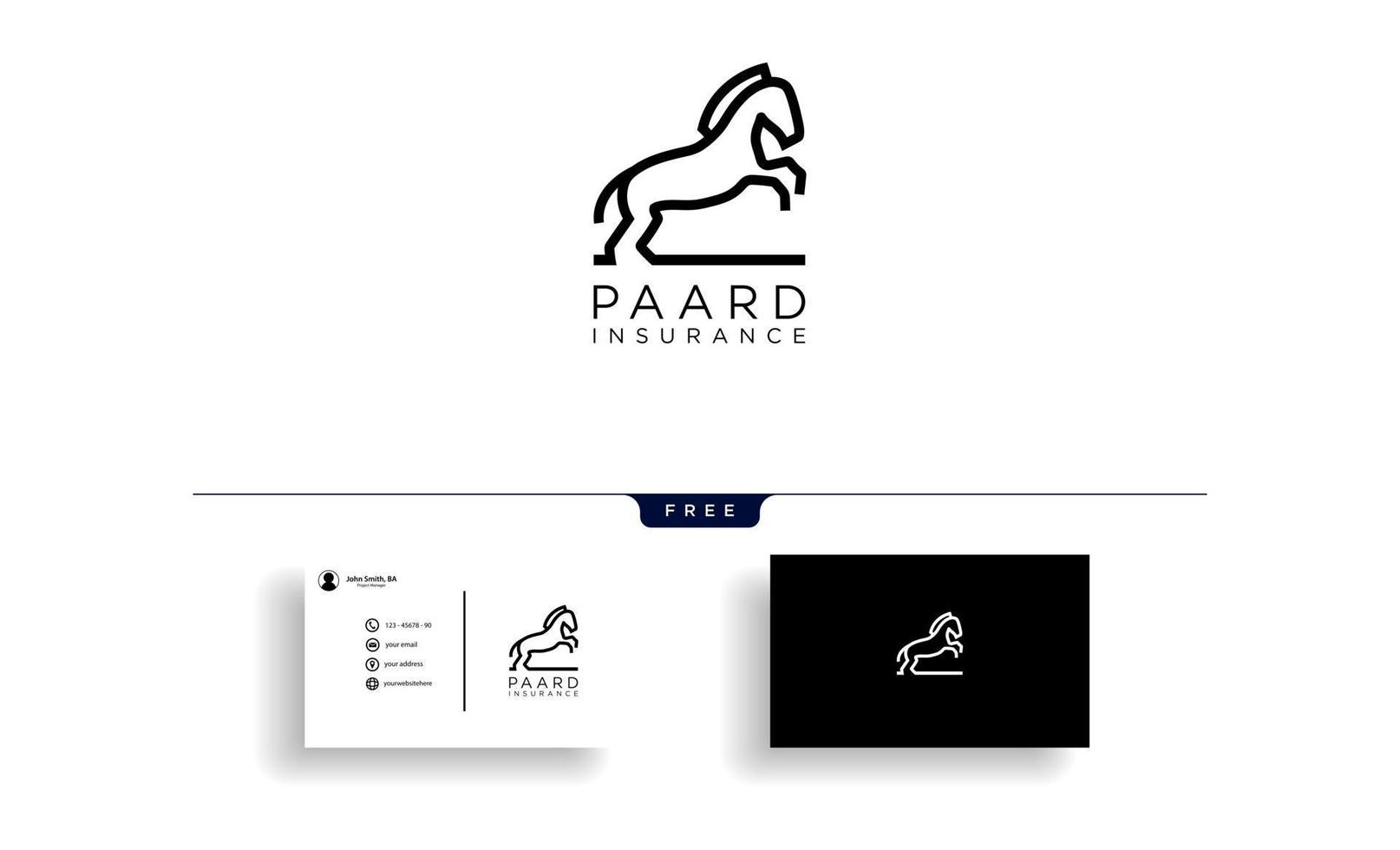 vetor de design de logotipo de linha de cavalo