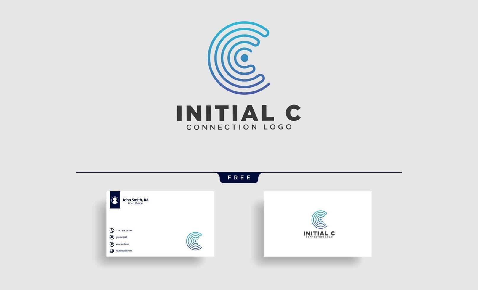 inicial c conexão wi-fi comunicação criativo logotipo modelo ilustração vetorial ícone elemento isolado vetor