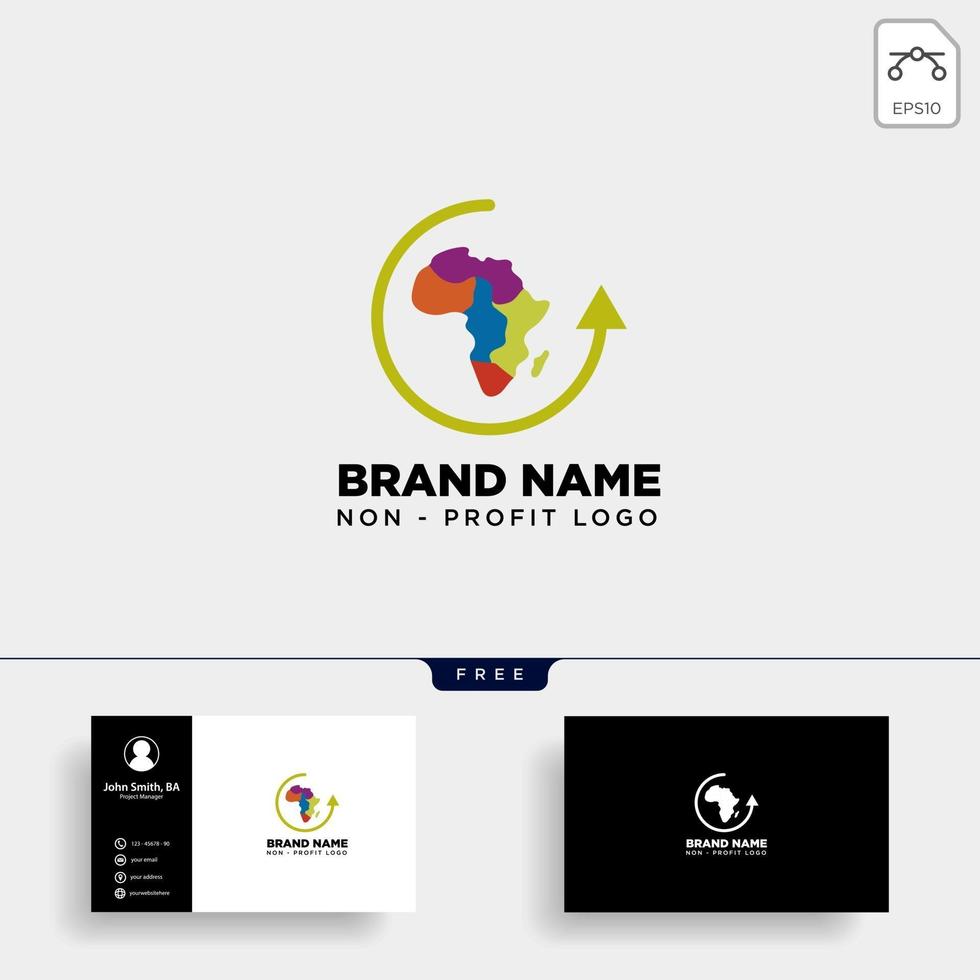 africa care sem fins lucrativos modelo de logotipo ilustração vetorial ícone elemento isolado vetor