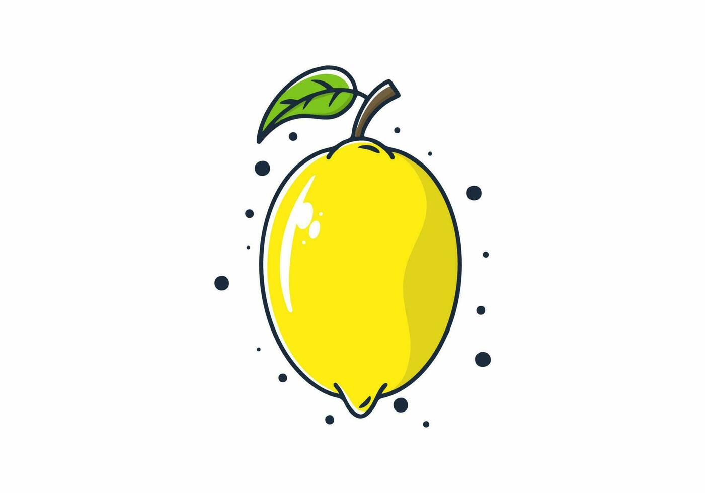 plano ilustração do uma amarelo limão fruta vetor