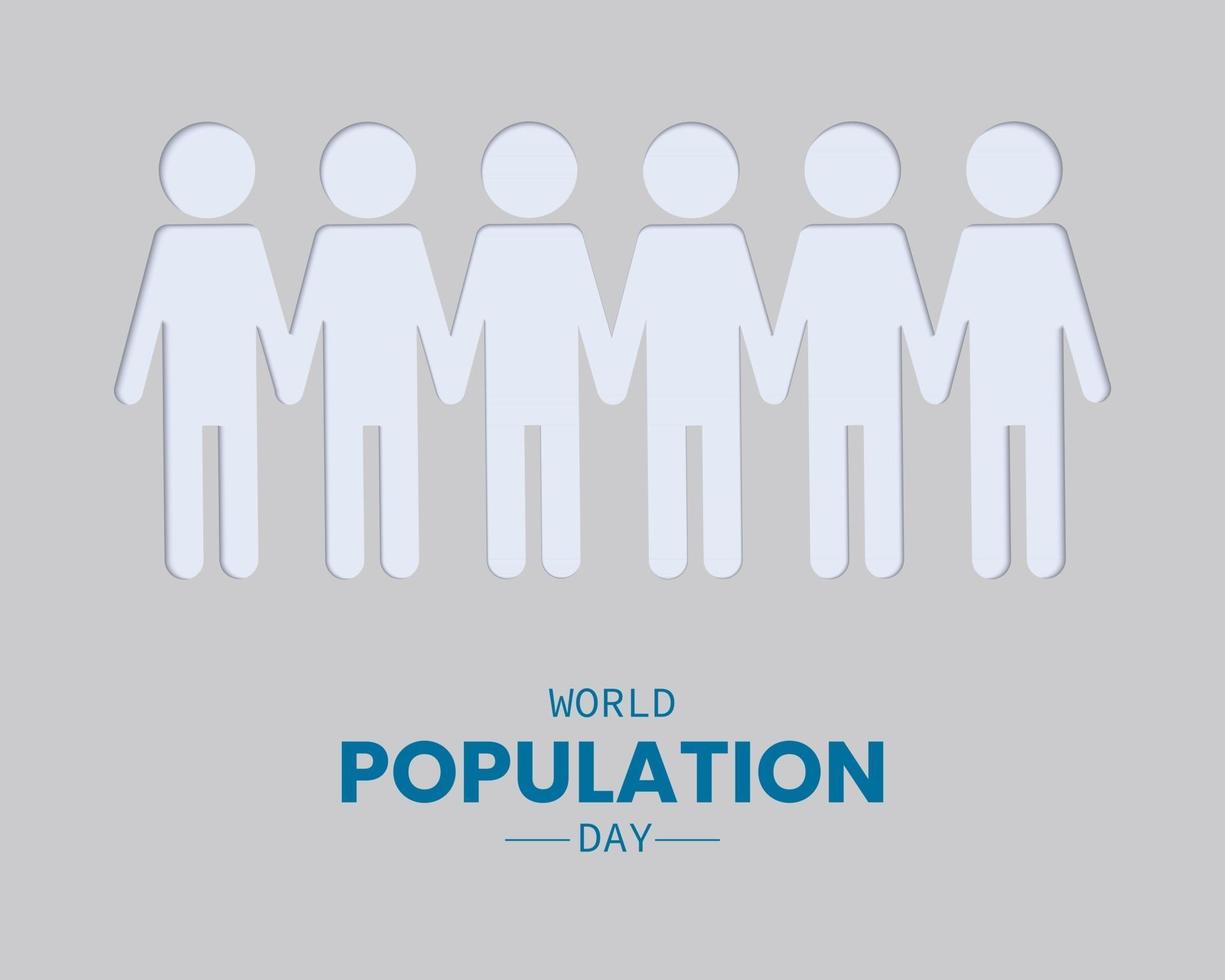 Dia da População Mundial Pessoas Papel vetor