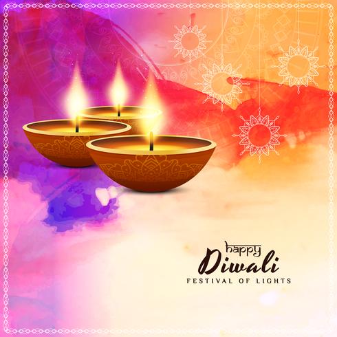 Resumo bonito feliz Diwali festival saudação fundo vetor