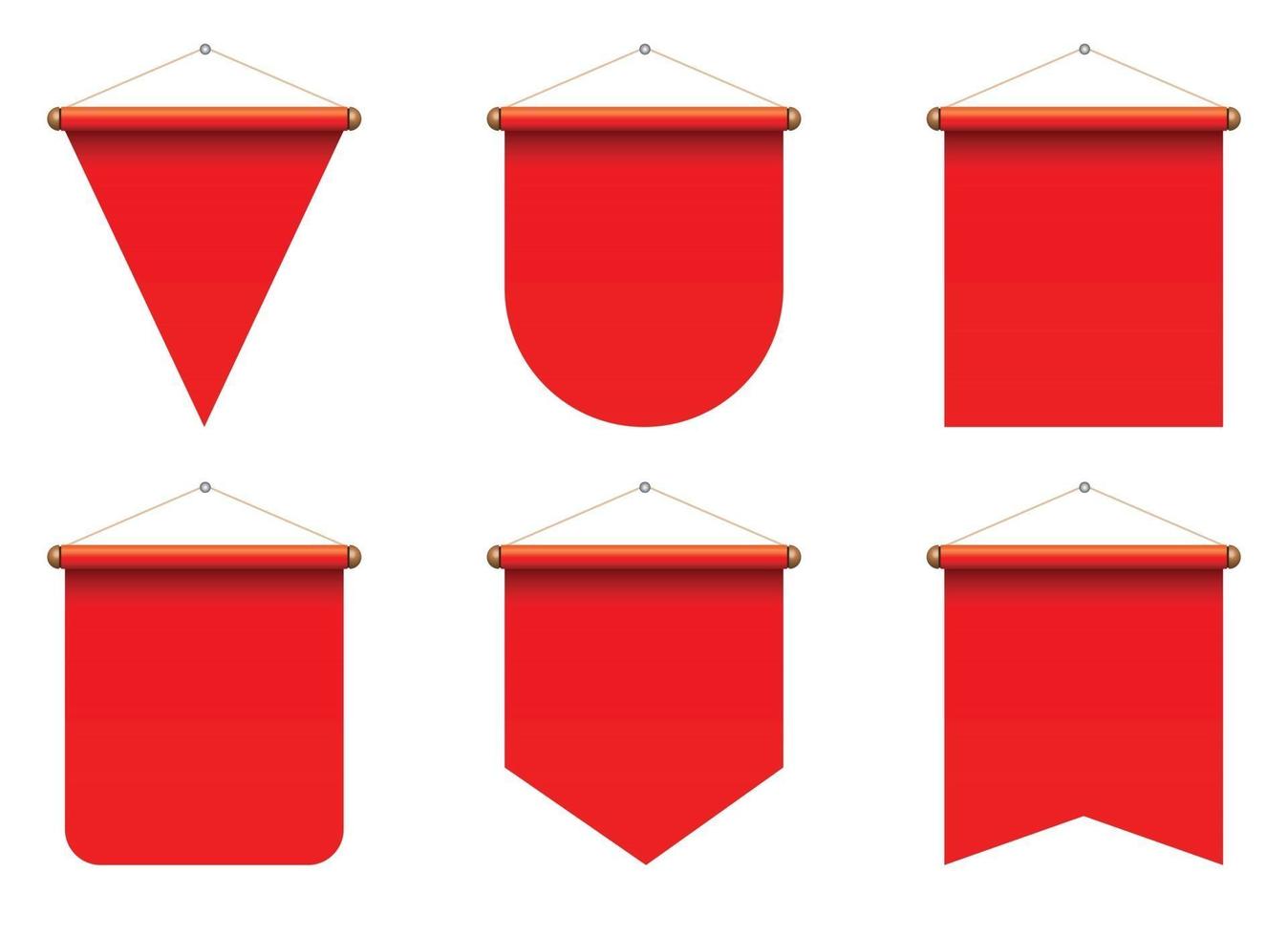 conjunto de ilustração vetorial realista de bandeirola vetor