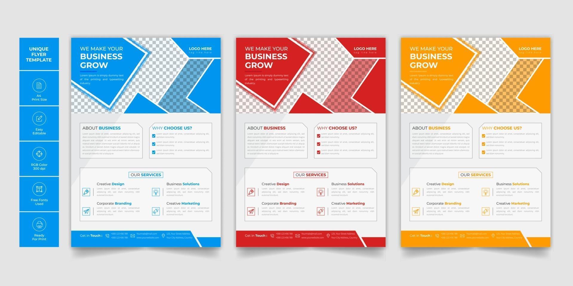 Folhetos de design de folheto de negócios corporativos modelo a4 vetor