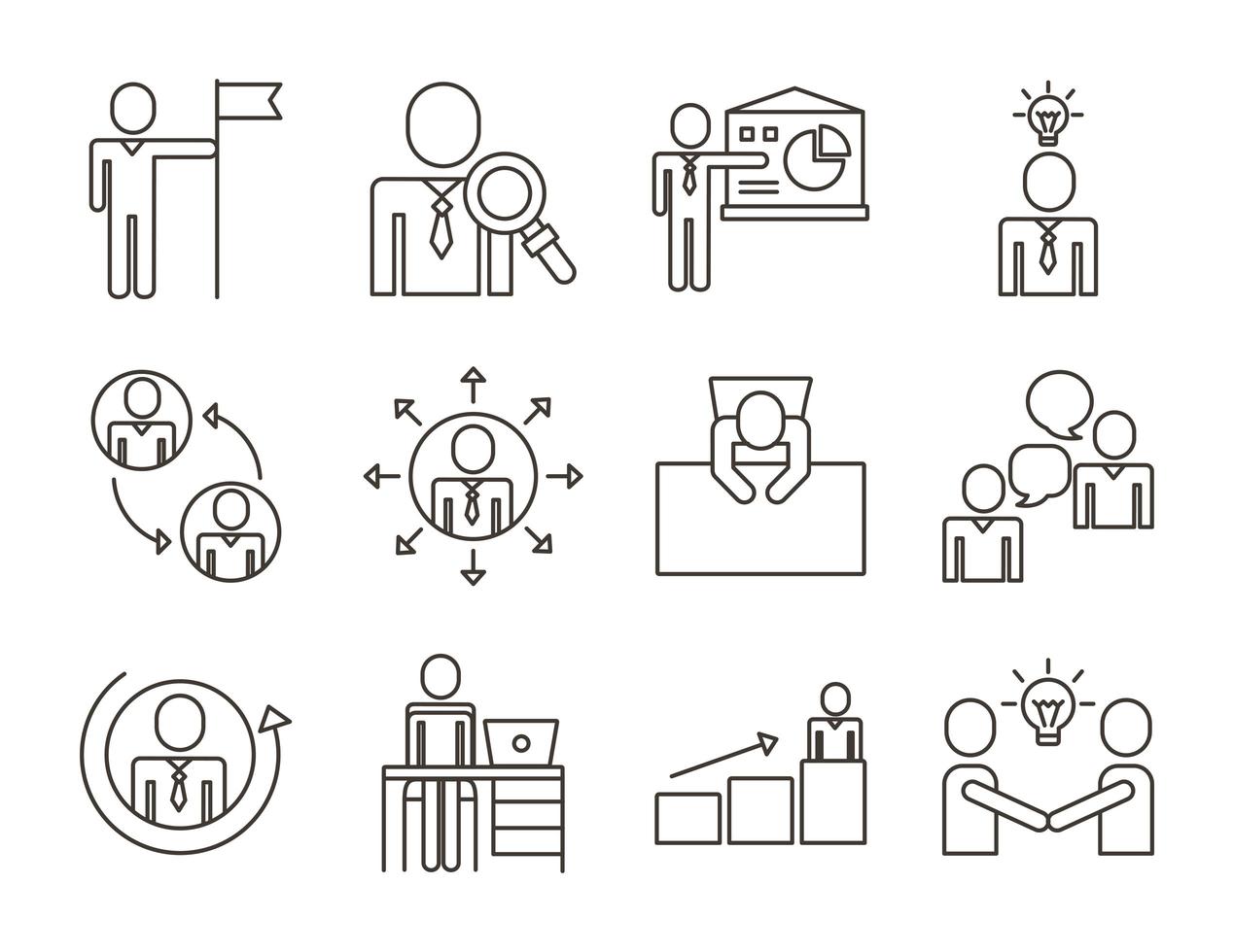 conjunto de ícones de avatares de executivos vetor