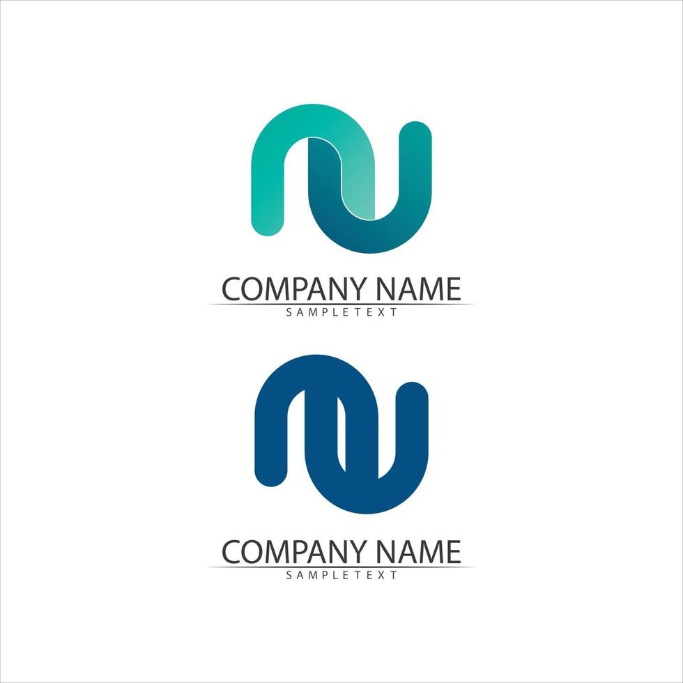 n carta logotipo modelo fonte logotipo para negócios vetor