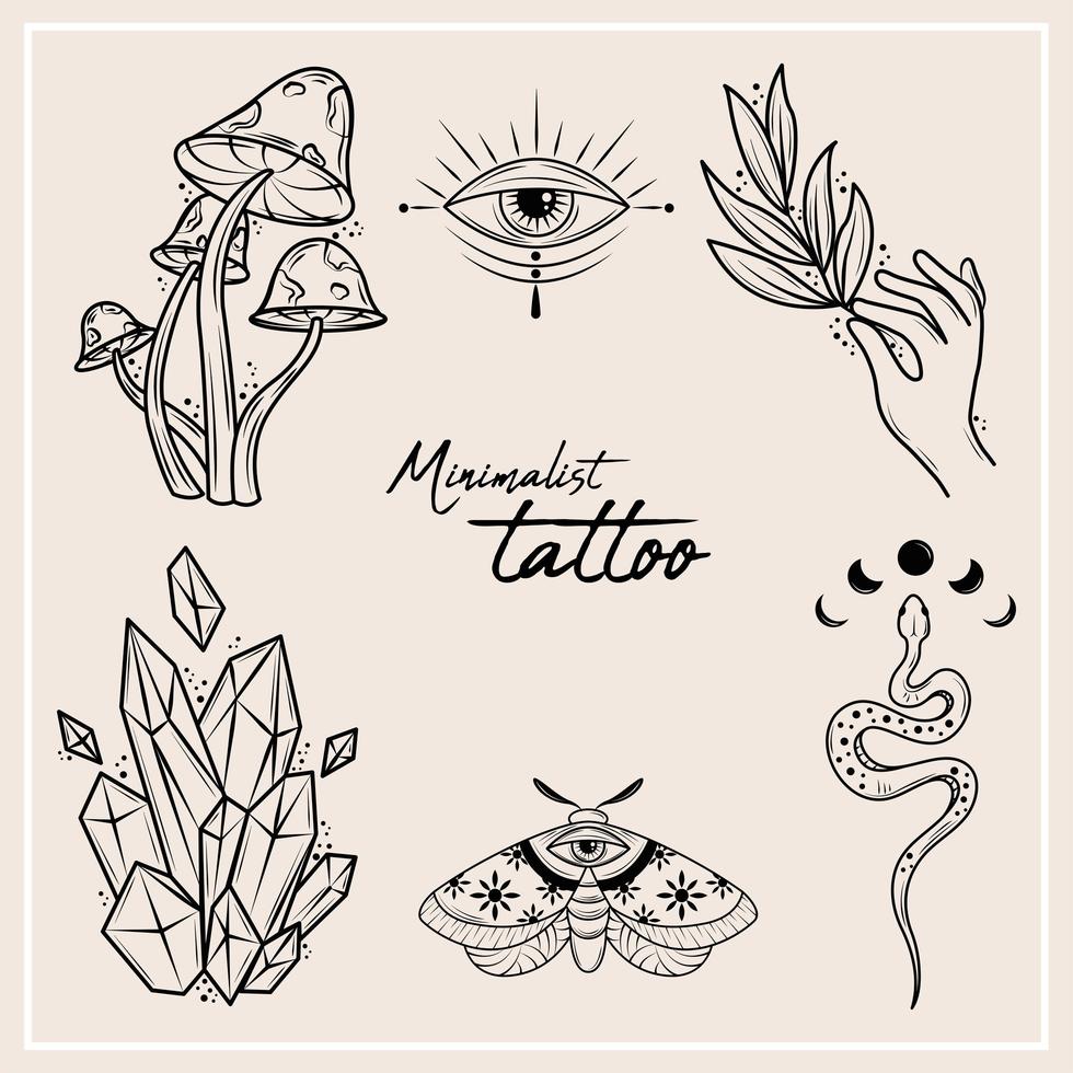 definir tatuagens minimalistas vetor