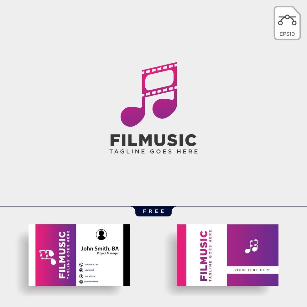 clipe de música cinema mídia entretenimento simples logotipo modelo ilustração vetorial arquivo vetor