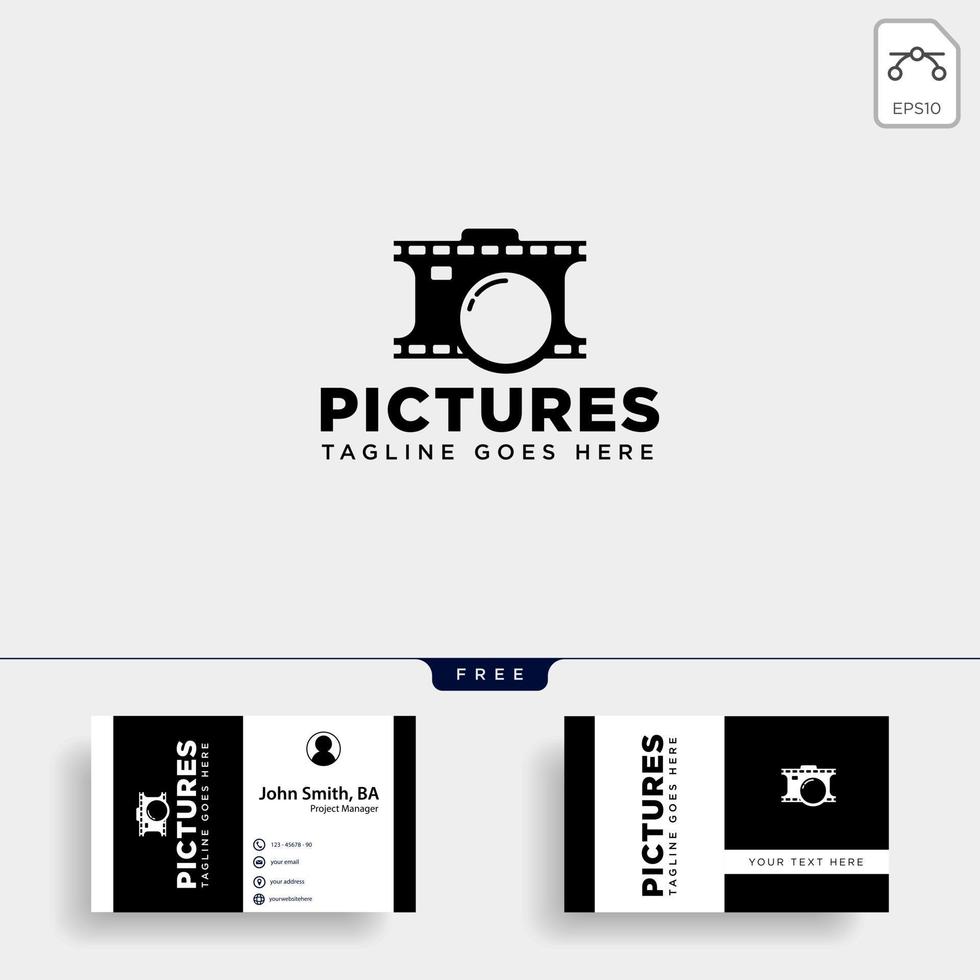 cinema imagens fotografia simples logotipo modelo ilustração vetorial vetor