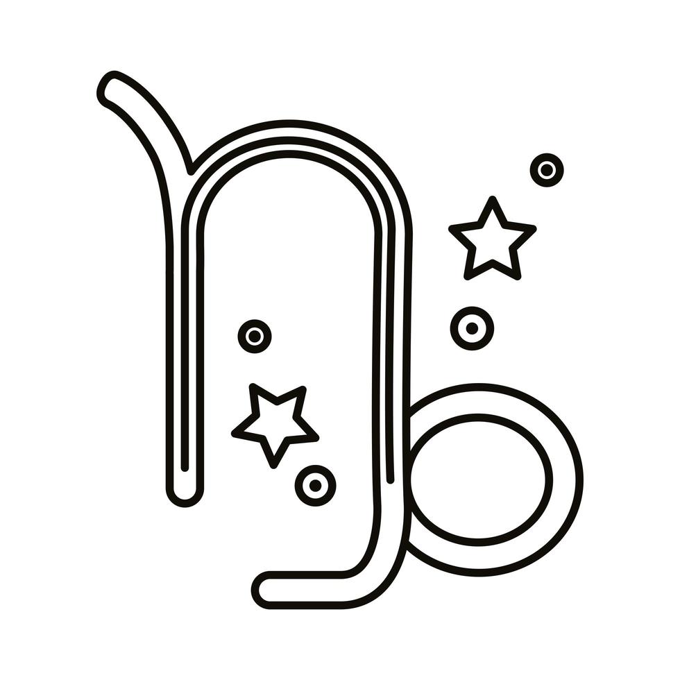 ícone de estilo de linha símbolo do zodíaco Capricórnio vetor