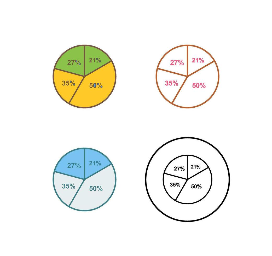 ícone de vetor de gráfico de pizza