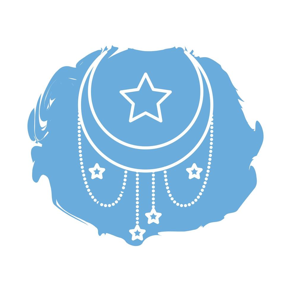 ícone de estilo de bloco do símbolo do zodíaco lua e estrelas vetor