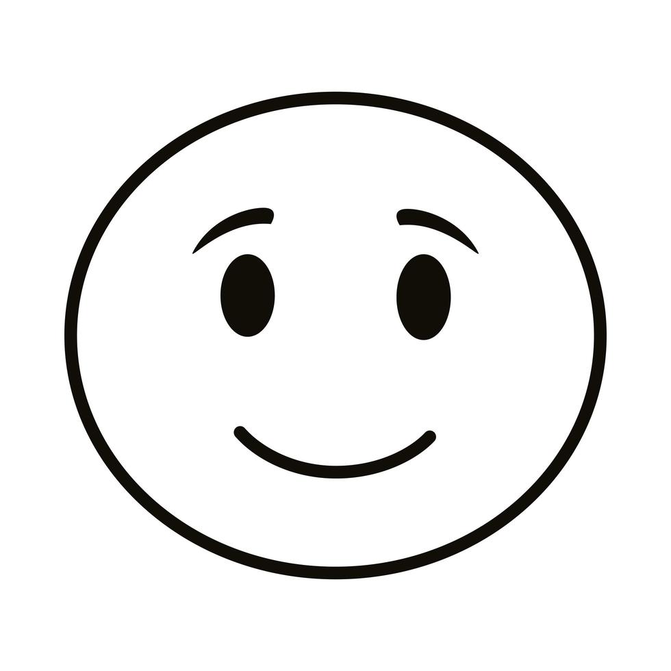 ícone de estilo de linha clássica de rosto emoji feliz vetor