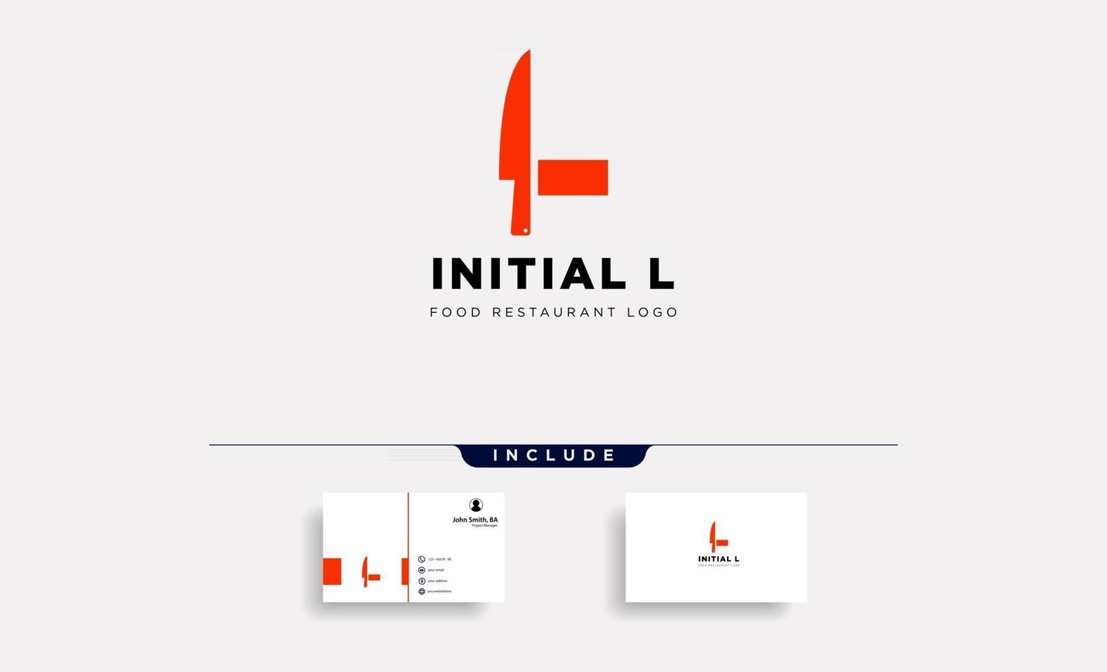 inicial l equipamentos de alimentos simples logotipo modelo vetor ícone abstrato vetor
