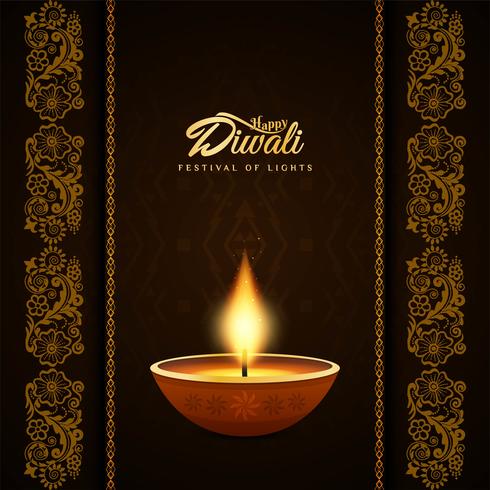 Fundo decorativo religioso feliz de Diwali feliz vetor