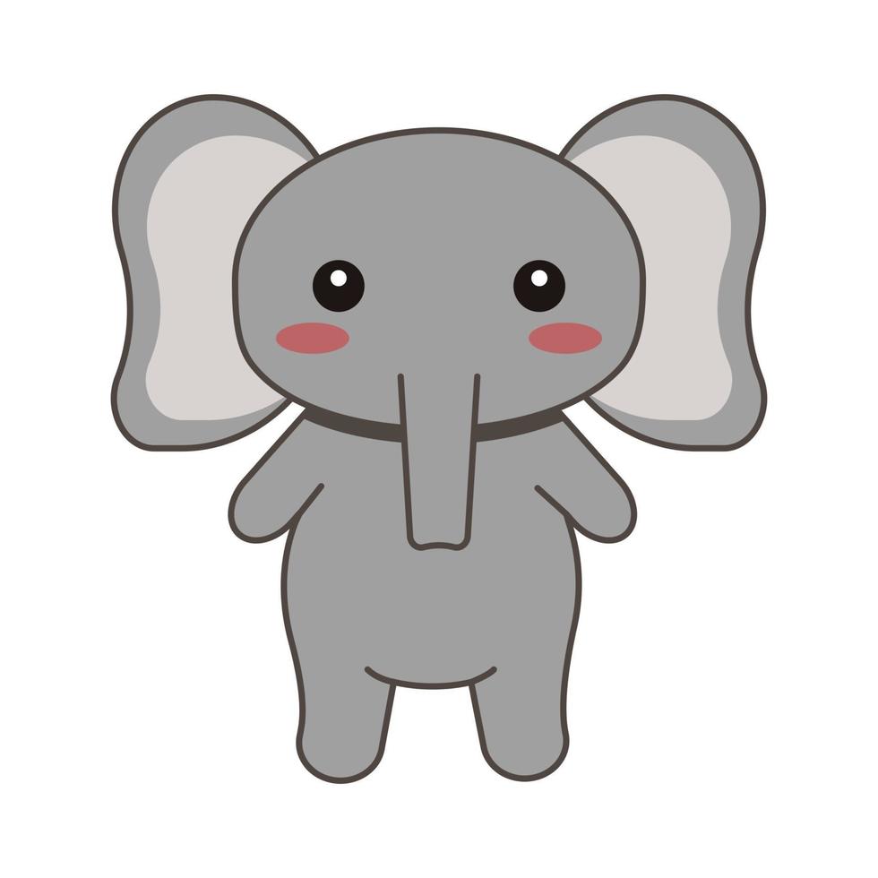 elefante animal fofo animal kawaii vetor