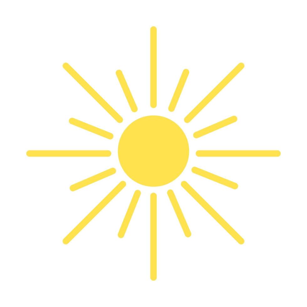 o ícone do sol é o sol abstrato amarelo para representar o clima vetor