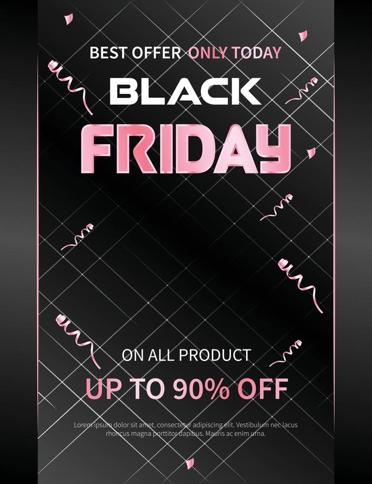 banner ou pôster de propaganda da promoção black friday vetor