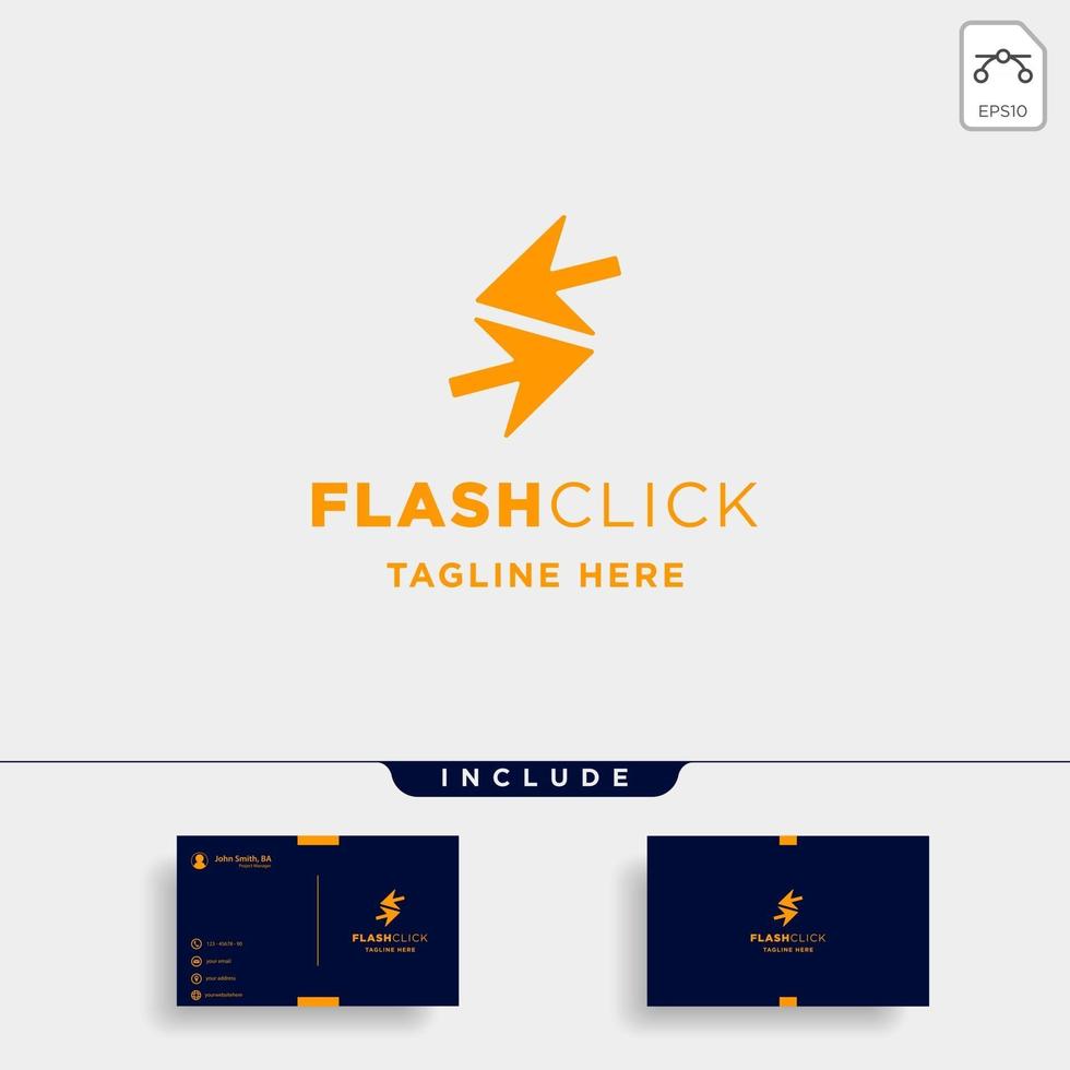 vetor de design de logotipo de ponteiro de clique de flash