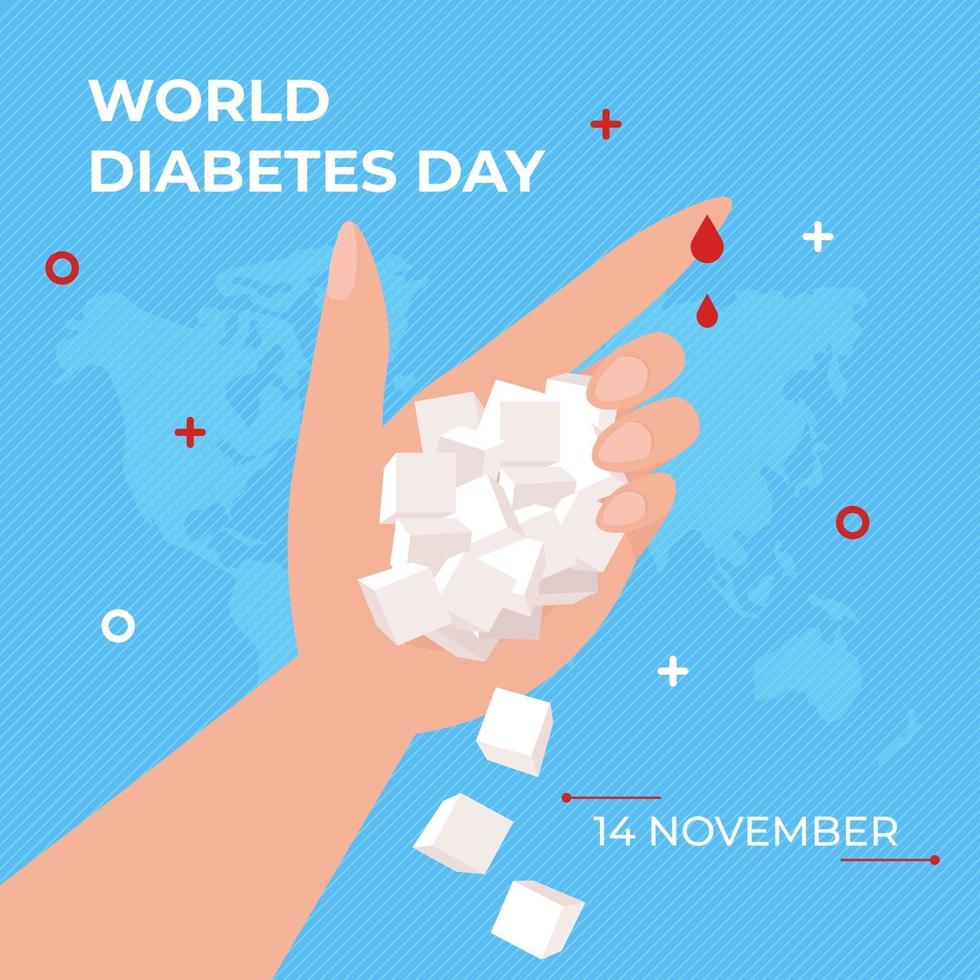 banner do dia mundial da diabetes vetor