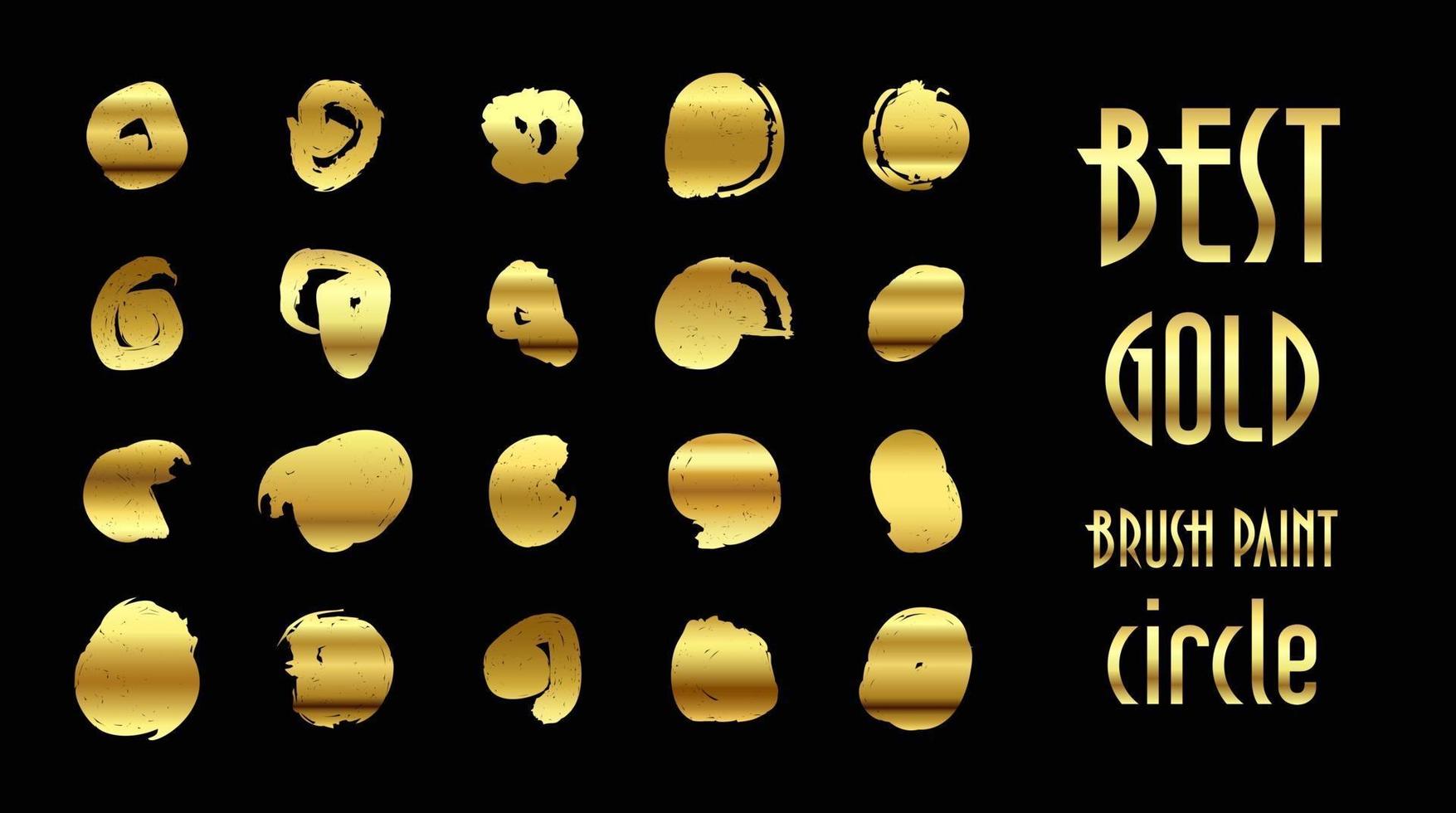 pinceladas de ouro grunge em ilustração vetorial de forma de círculo vetor