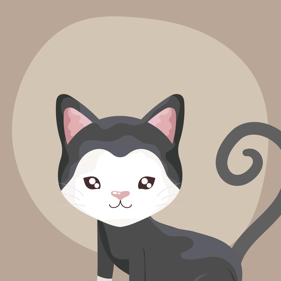 Desenho de animal de estimação de felino gatinho fofo vetor