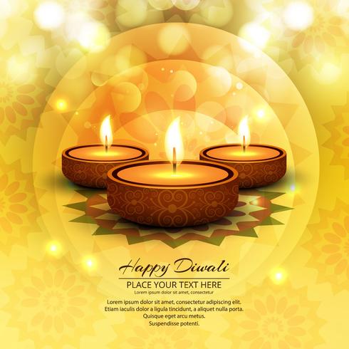 Feliz diwali diya óleo lâmpada festival fundo ilustração vetor