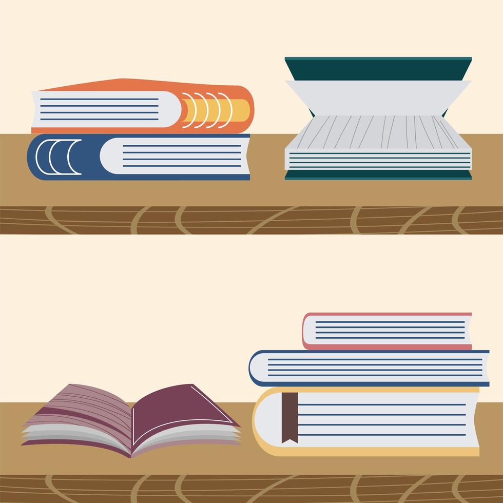 estantes de livros educação vetor