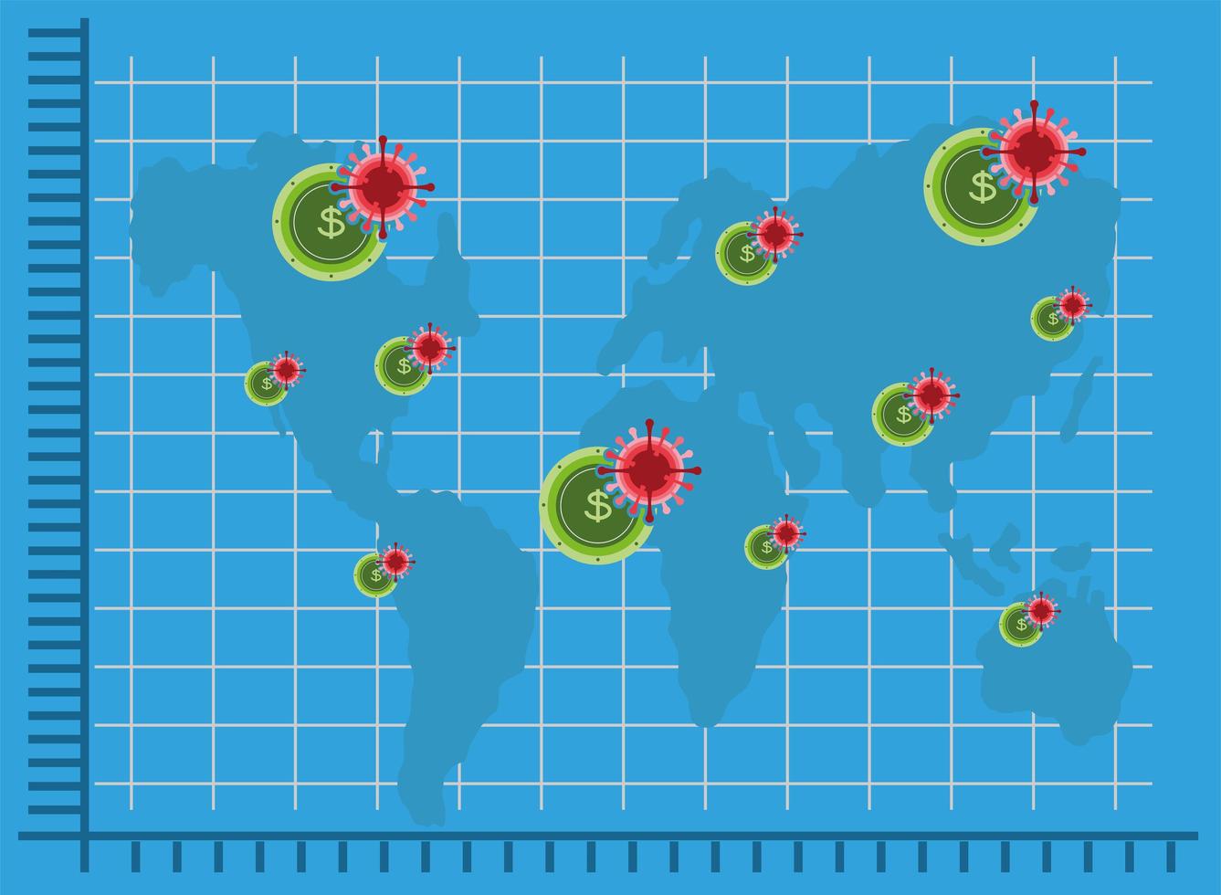 economia mundial covid 19 vetor