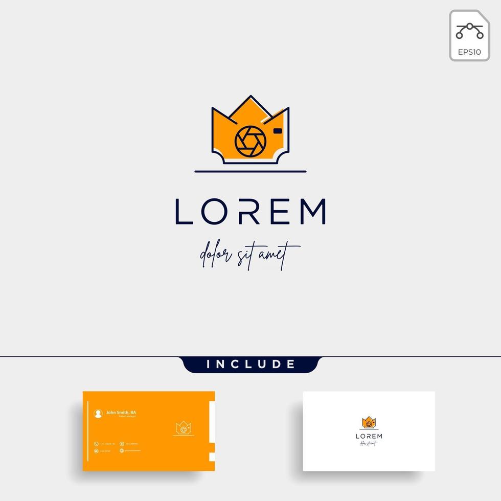 projeto do vetor do modelo do logotipo da câmera king