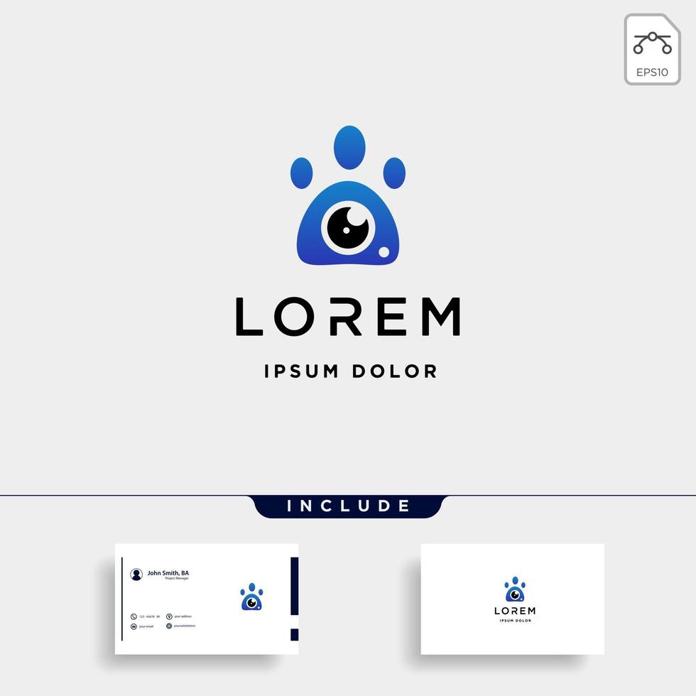 design de modelo de logotipo de câmera de pata de cachorro vetor