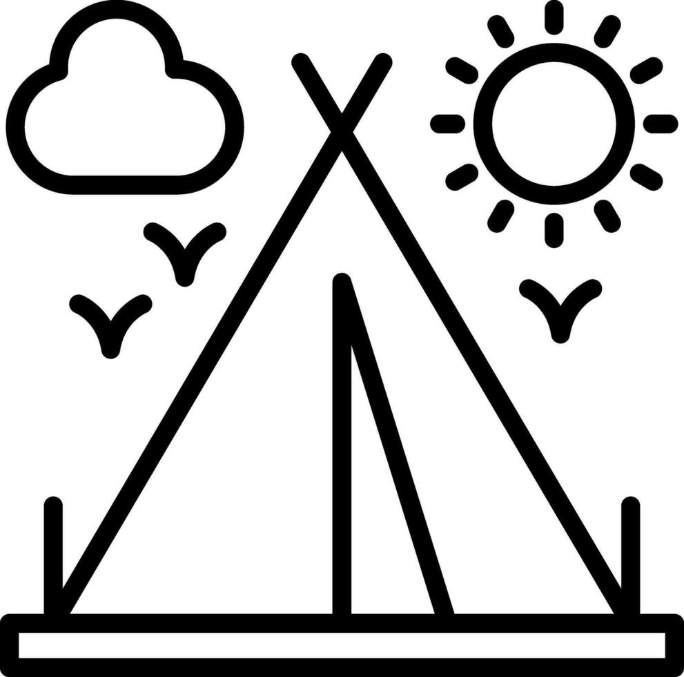 design de ícone de vetor de barraca de acampamento