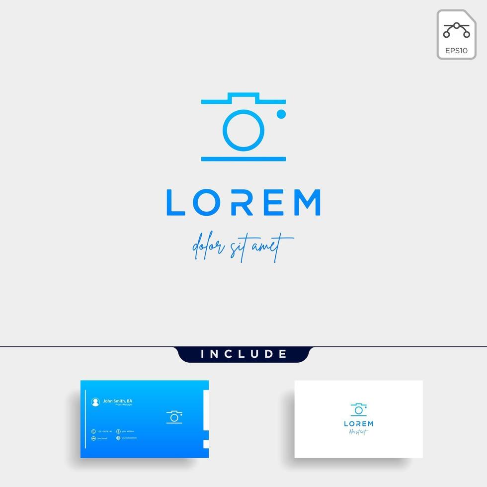 ilustração em vetor design de logotipo simples de câmera