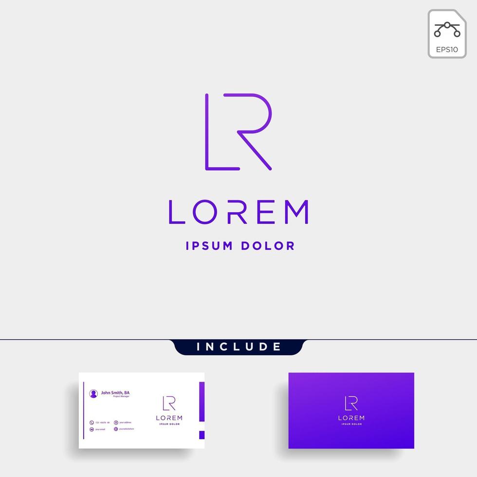 letter rl rl lr logo design simples vetor