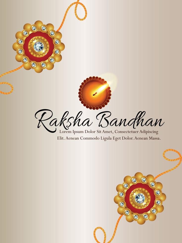 panfleto de festa raksha bandhan com rakhi criativo vetor