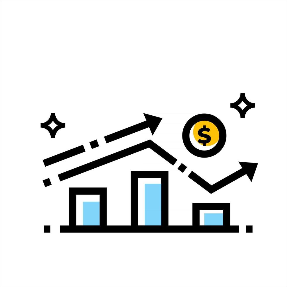 ilustração de design de vetor de ícone de gráfico de investimento