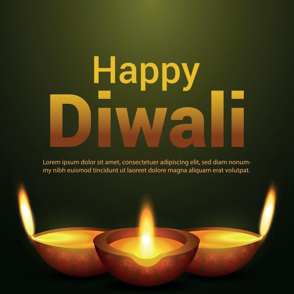 cartão comemorativo feliz diwali do festival indiano vetor