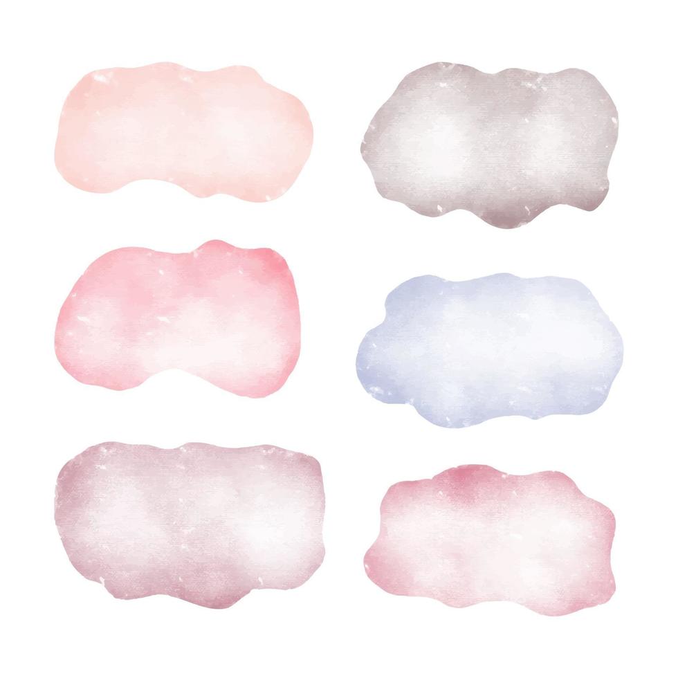 manchas de aquarela abstratas para o fundo isolado ilustração vetorial conjunto de fundos em cores pastel de aquarela vetor