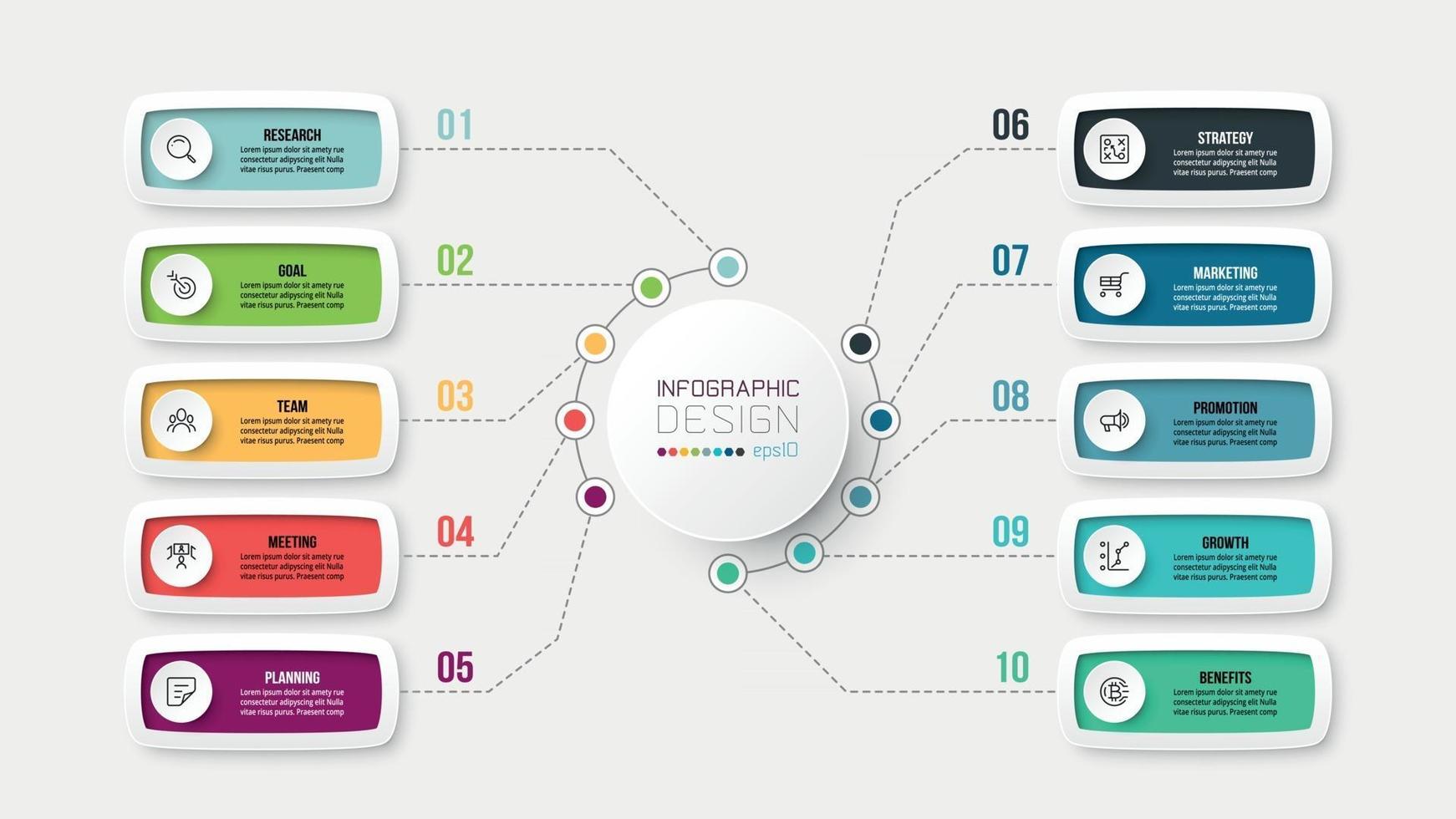 modelo de infográfico de diagrama de negócios ou marketing vetor