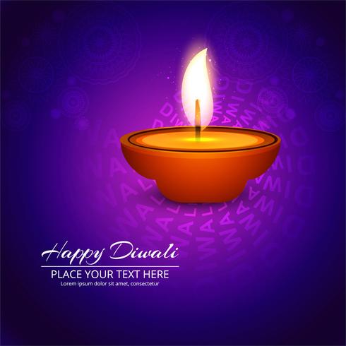 Feliz diwali diya óleo lâmpada festival fundo ilustração vetor