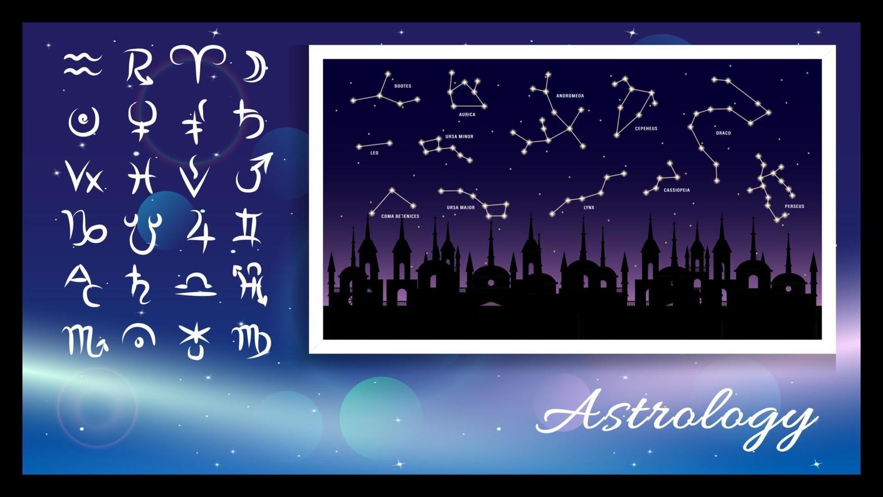 constelação de símbolos de astrologia vetor