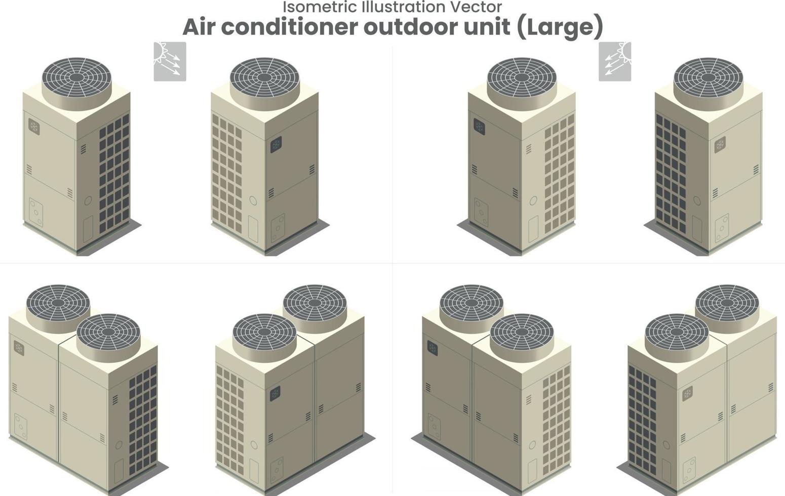 vetor isométrico grande ar condicionado vrf type4