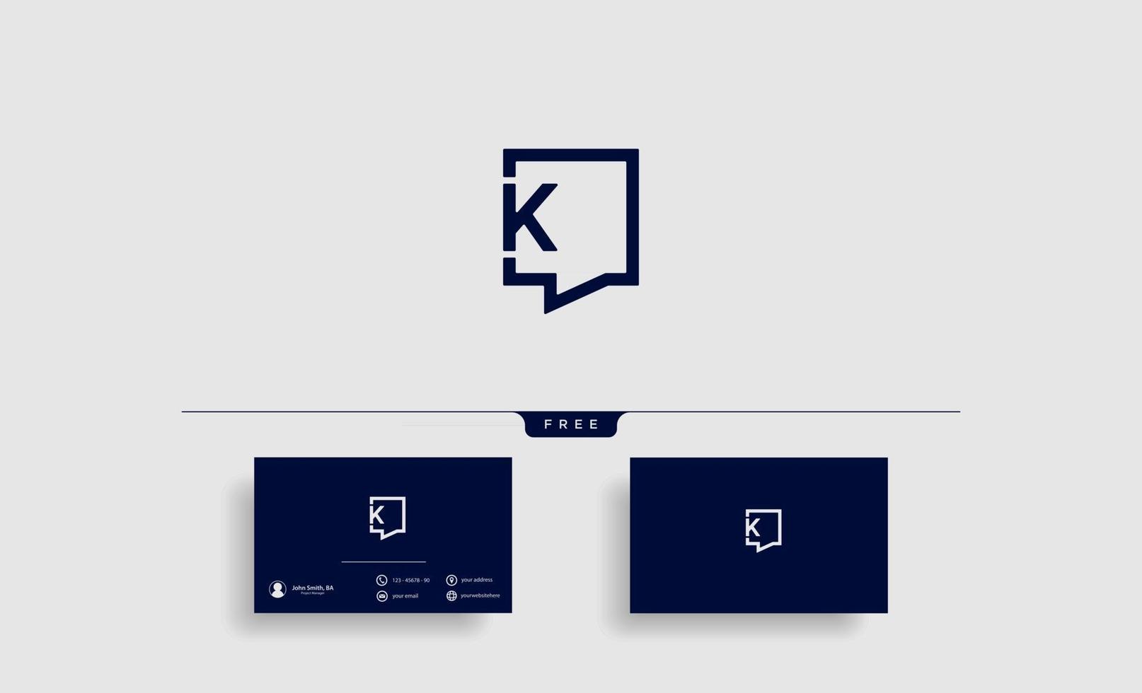 letra k chat logo template vector design