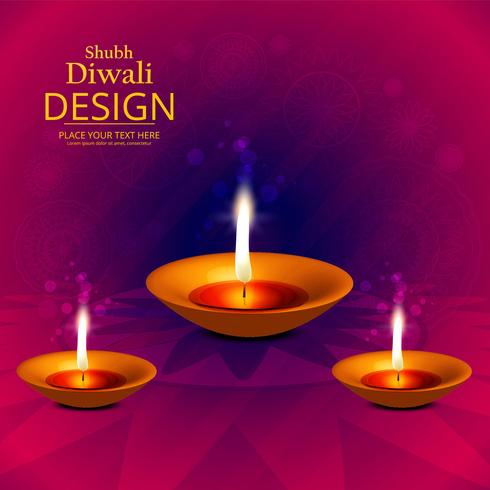 Feliz diwali diya óleo lâmpada festival fundo ilustração vetor