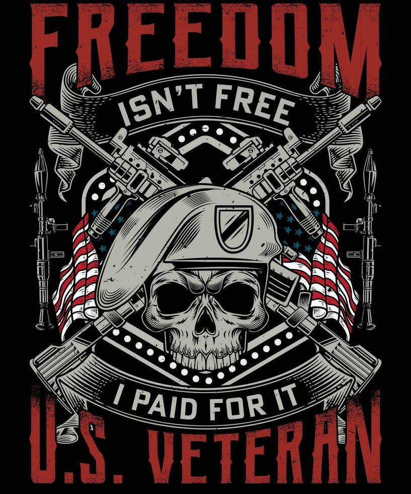 liberdade não é livre Eu pago para isto nos veterano t camisa Projeto vetor