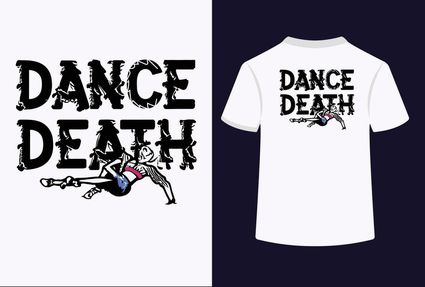 dança morte tipografia camiseta Projeto vetor